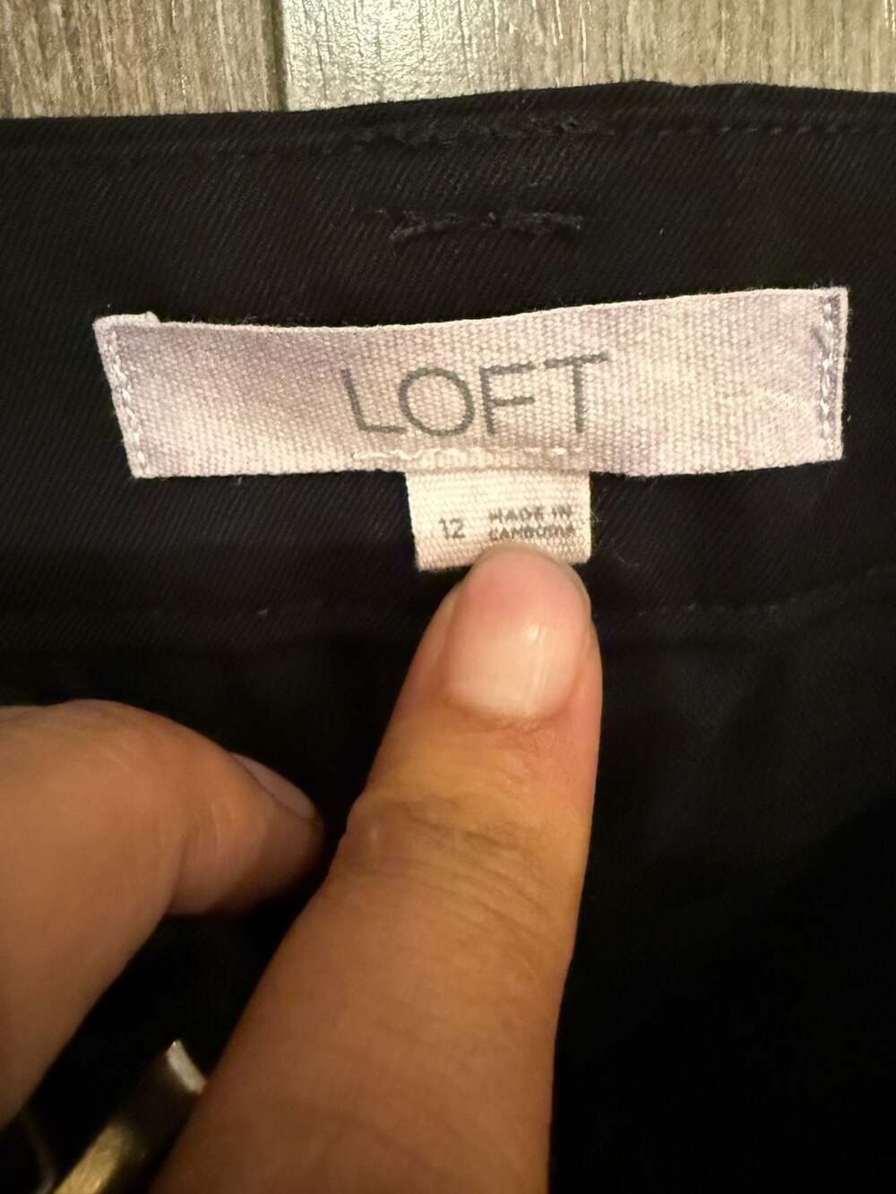 LOFT The Devin Slim Women's Black Cuffed Hem Trousers Size 12